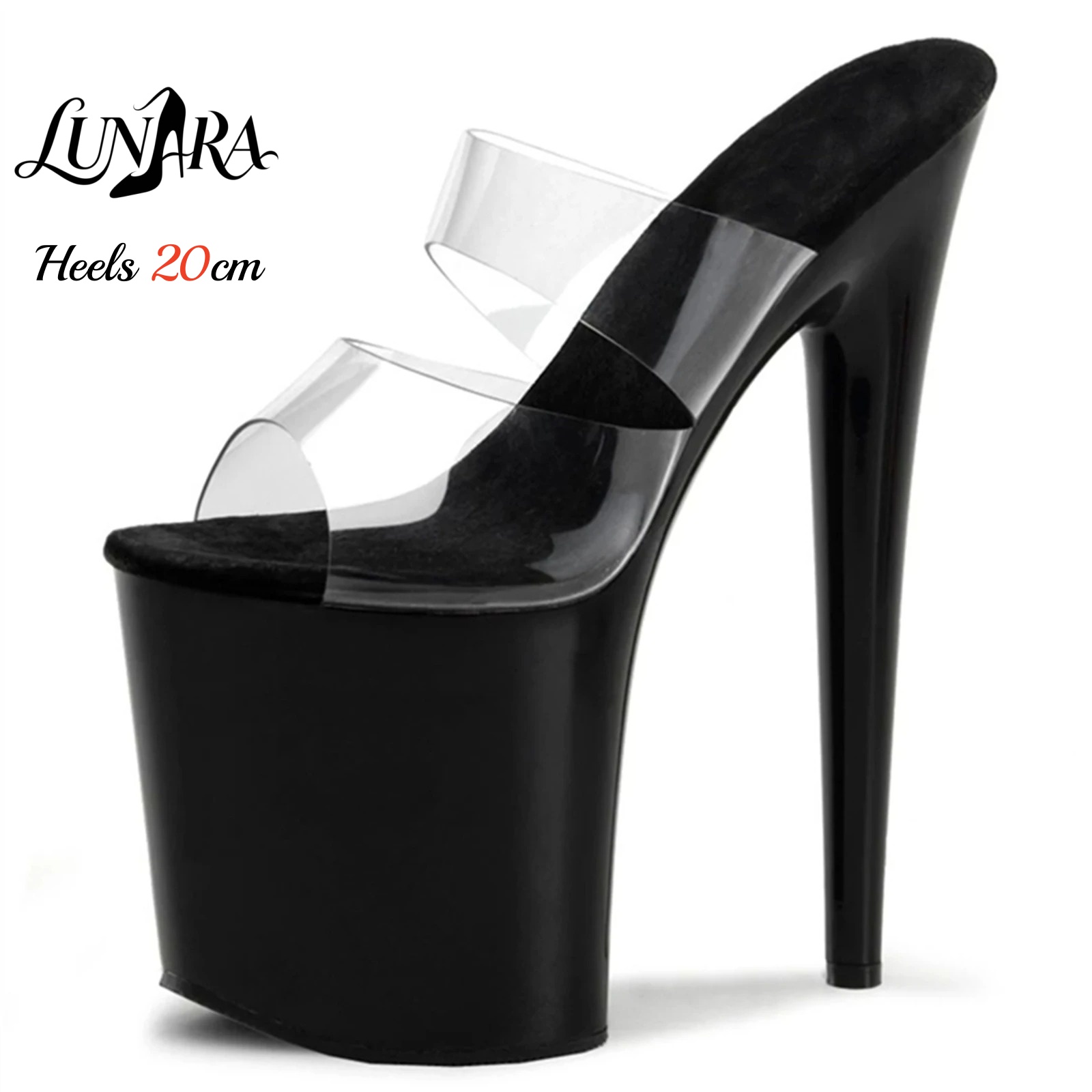 Sandal Strappy Heeled - 20 cm doorzichtige PVC sandalen met