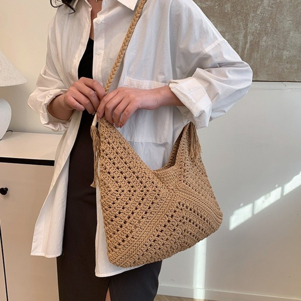 Zomer Boheemse gebreide schoud - Tote Bag Beach recensie en prijs