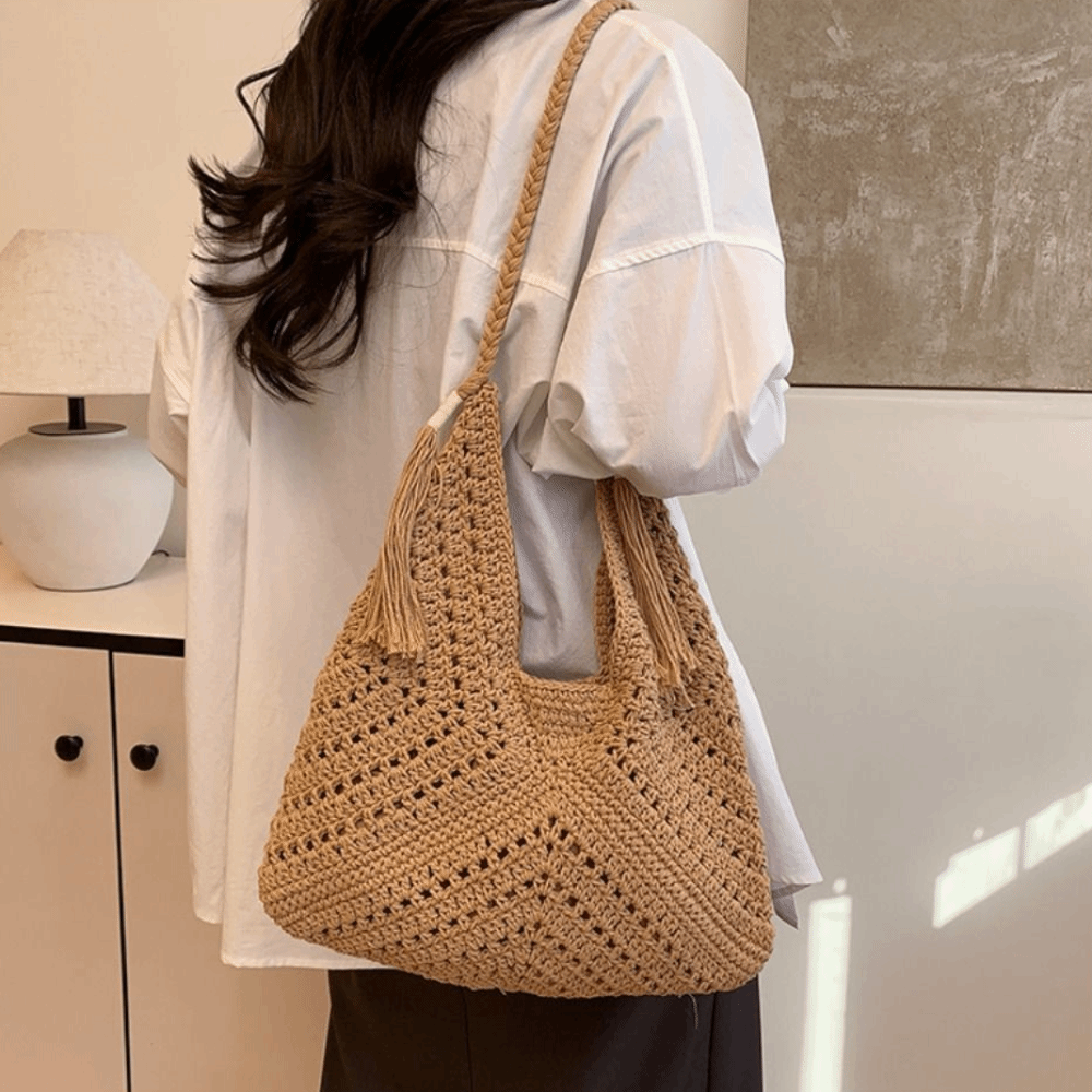 Zomer Boheemse gebreide schoud - Tote Bag Beach recensie en prijs