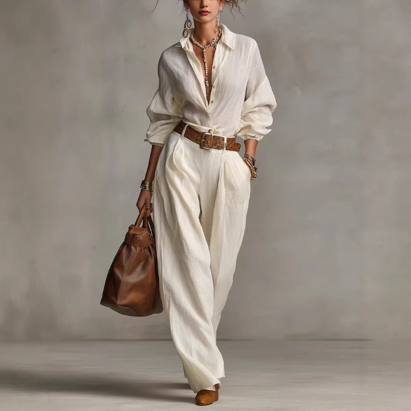 Lente Zomer Temperament Effen  - Linen Pant Wide recensie en prijs