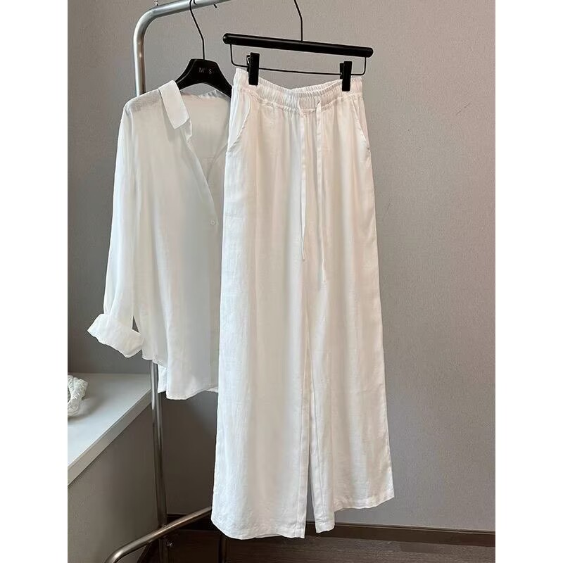 Koreaanse witte katoenen linne - Linen Pant Wide recensie en prijs
