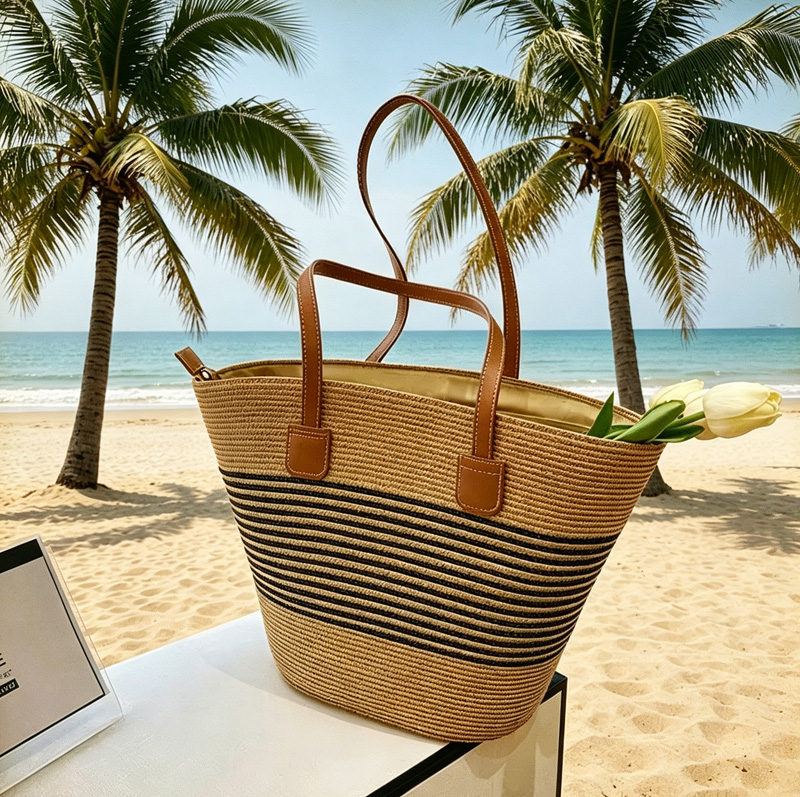 CLAREGQI gestreepte stro-tas v - Tote Bag Beach recensie en prijs