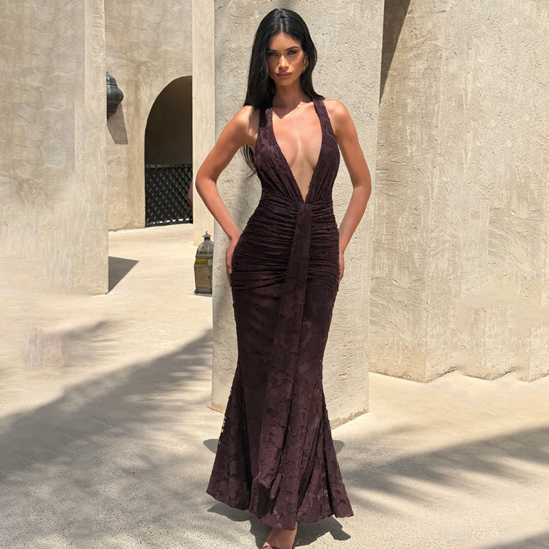 Sexy diep V-hals rugloze wikke - Linen Dress Wrap recensie en prijs
