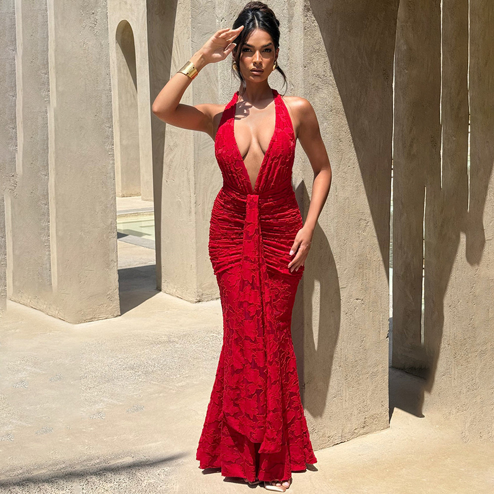 Sexy diep V-hals rugloze wikke - Linen Dress Wrap recensie en prijs