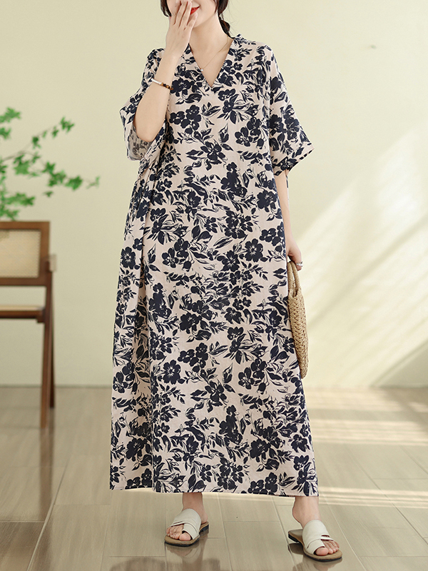 Zomerse bloemenprint vakanties - Linen Dress Wrap recensie en prijs